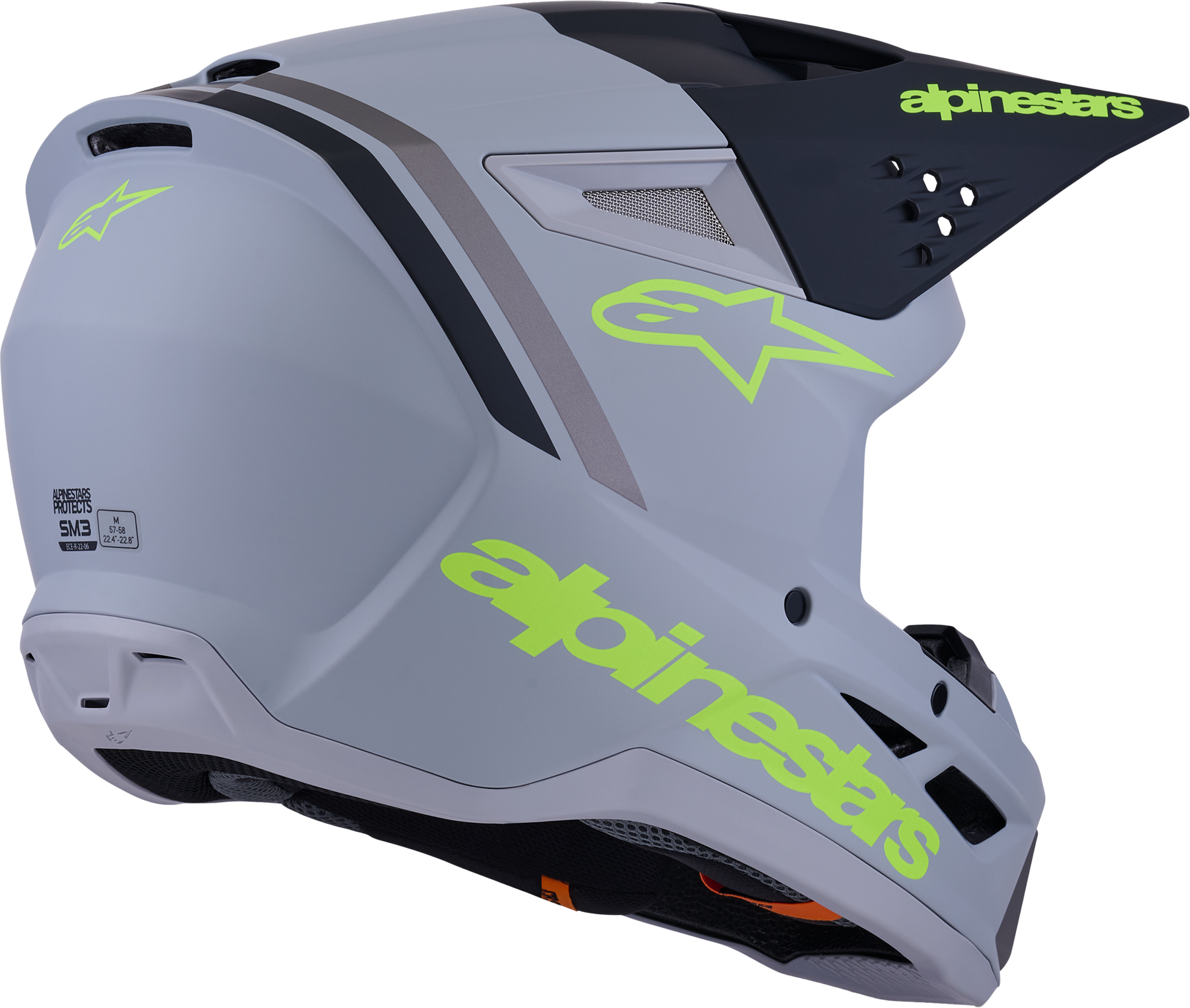 Sm3 Radium Helmet Gry/Blk/Ylw Fluo Matt Md