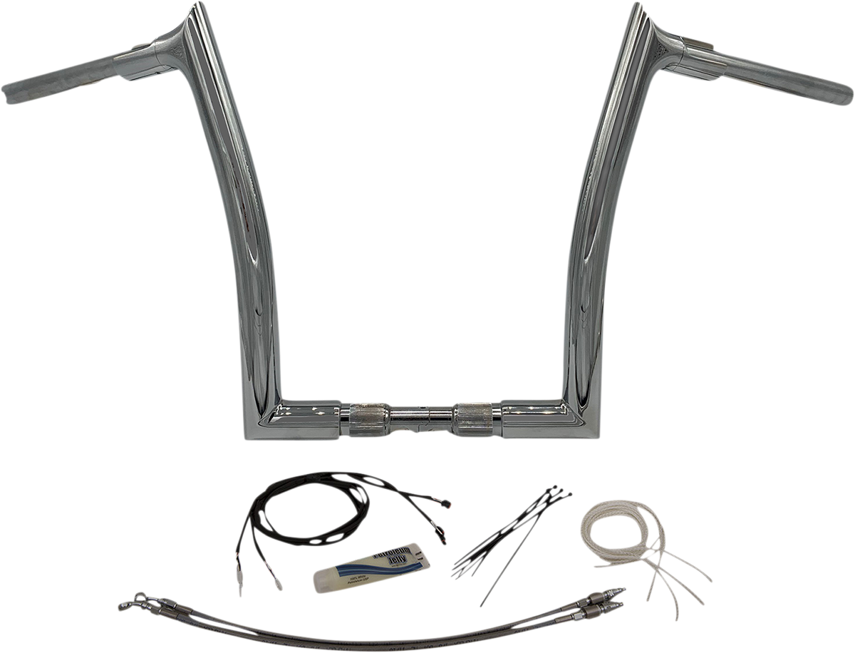 FAT BAGGERS INC. 1-1/2" EZ Install Pointed Top Handlebar Kit - 14" - Chrome 809614