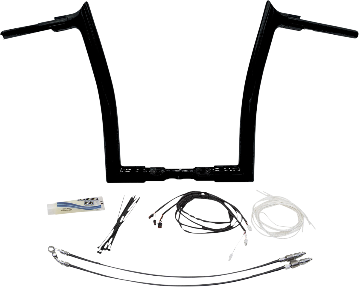 FAT BAGGERS INC. 1-1/2" EZ Install Pointed Top Handlebar Kit - 14" - Black 809614-B