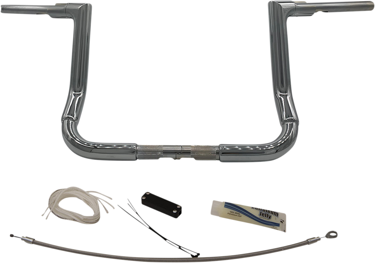 FAT BAGGERS INC. 1-1/2" EZ Install Flat Top Handlebar Kit - 12" - Chrome 609112