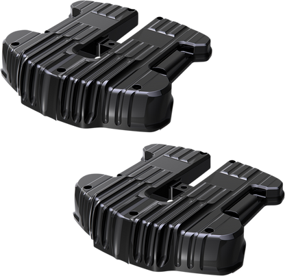 ROUGH CRAFTS Rocker Box Covers - Black - Grooved RC-610-000