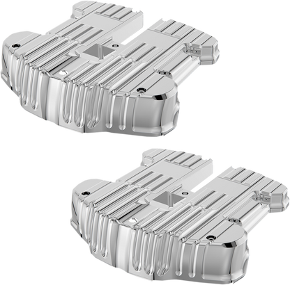 ROUGH CRAFTS Rocker Box Covers - Chrome - Grooved RC-610-001