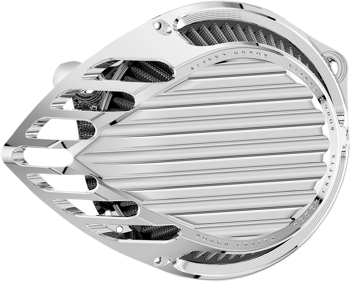 ROUGH CRAFTS Finned Air Cleaner - Chrome RC-600-007