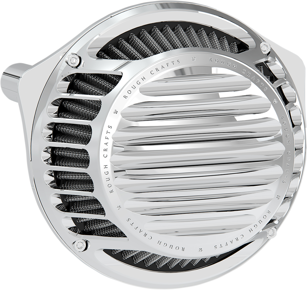 ROUGH CRAFTS Round Air Cleaner - Chrome RC-600-014