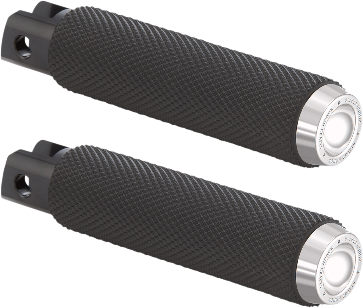 ROUGH CRAFTS Driver Pegs - Chrome - Knurled RC-400-005