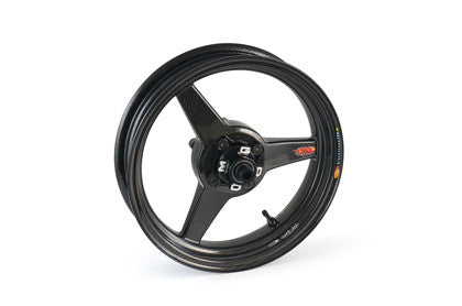 BST Diamond TEK 3 Spoke Carbon Fiber Front Wheel for the Kawasaki Z125 Pro - 2.75 x 12
