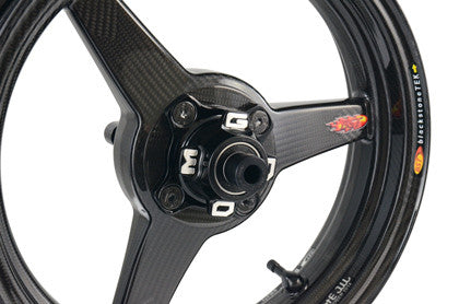BST Diamond TEK 3 Spoke Carbon Fiber Front Wheel for the Kawasaki Z125 Pro - 2.75 x 12