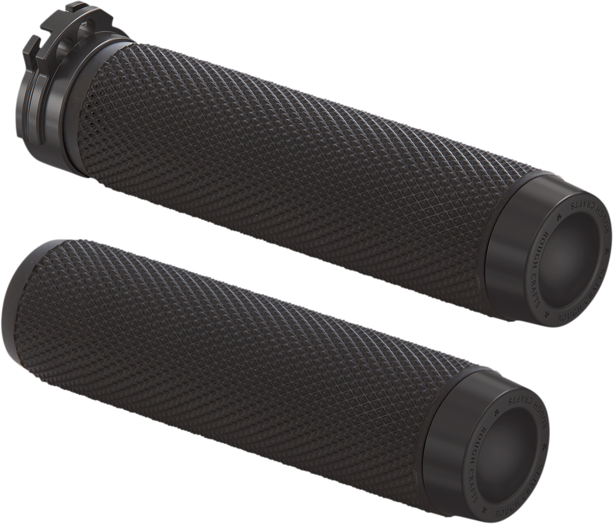 ROUGH CRAFTS Grips - Knurled - Cable - Black RC-500-000
