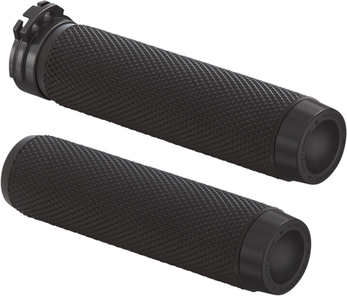 ROUGH CRAFTS Grips - Knurled - Cable - Chrome RC-500-001