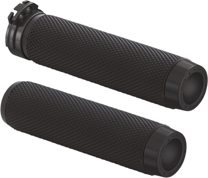 ROUGH CRAFTS Grips - Knurled - Cable - Chrome RC-500-001