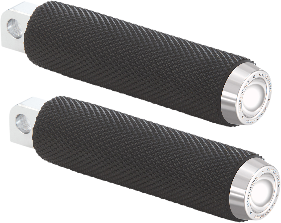 ROUGH CRAFTS Foot Pegs - Male Mount - Knurled - Chrome RC-400-001