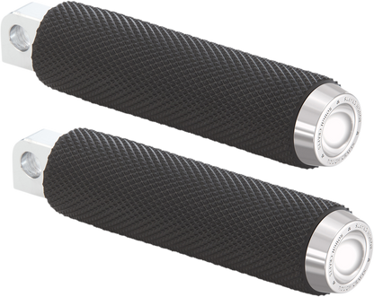 ROUGH CRAFTS Foot Pegs - Male Mount - Knurled - Chrome RC-400-001