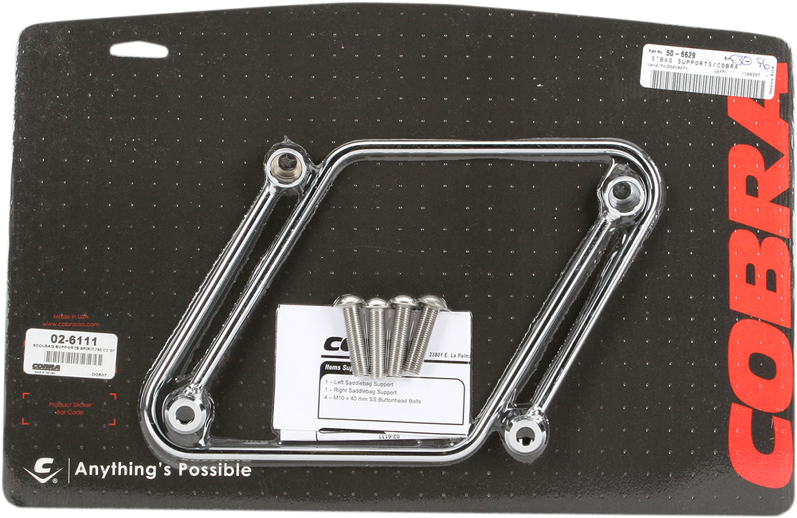 COBRA Saddlebag Supports - Chrome - Honda VT750C2 '07-'19 02-6111
