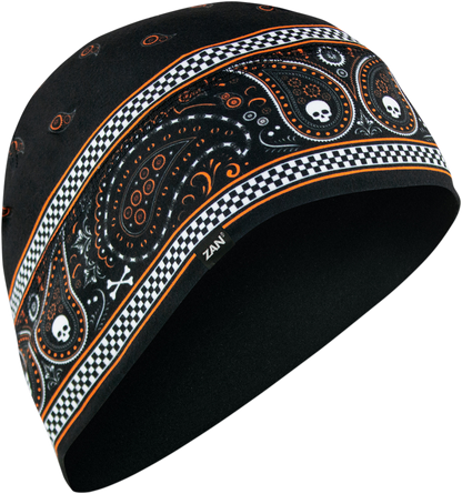 ZAN HEADGEAR SportFlex® Beanie - Black/Orange Classic Bandanna WHLL197