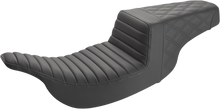 SADDLEMEN Step-Up Seat - Front Tuck-n-Roll/Rear Lattice Stitch - Black 897-07-176