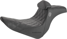 SADDLEMEN Pro Series SDC Performance Seat - w/ Backrest - Lattice Stitch/Lumbar Gripper - FL/FX '18-'24 SC81829DBRT