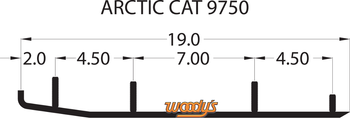 WOODY'S Extender Trail III™ Flat-Top® Runner - Arctic Cat EAT3-9750