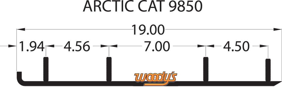 WOODY'S Extender Trail III™ Flat-Top® Runner - Arctic Cat EAT3-9850
