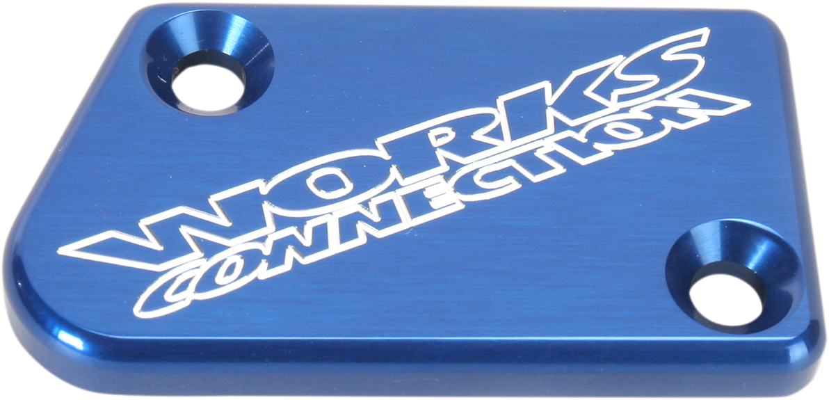 WORKS CONNECTION Anodized Billet Aluminum Front Brake Reservoir Cover - Blue 21-031