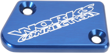 WORKS CONNECTION Anodized Billet Aluminum Front Brake Reservoir Cover - Blue 21-031