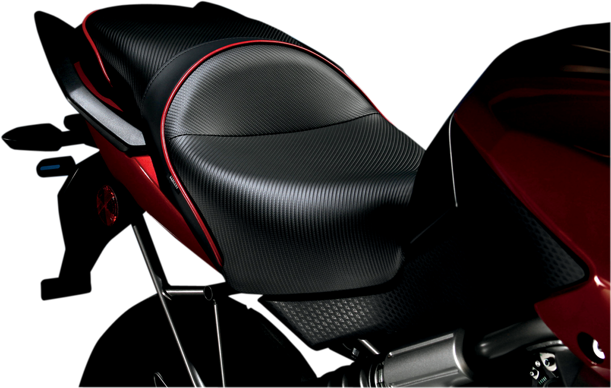 SARGENT World Sport™ Performance Seat - Black - Carbon FX - Regular - Versys 650 '15-'22 WS-613-19