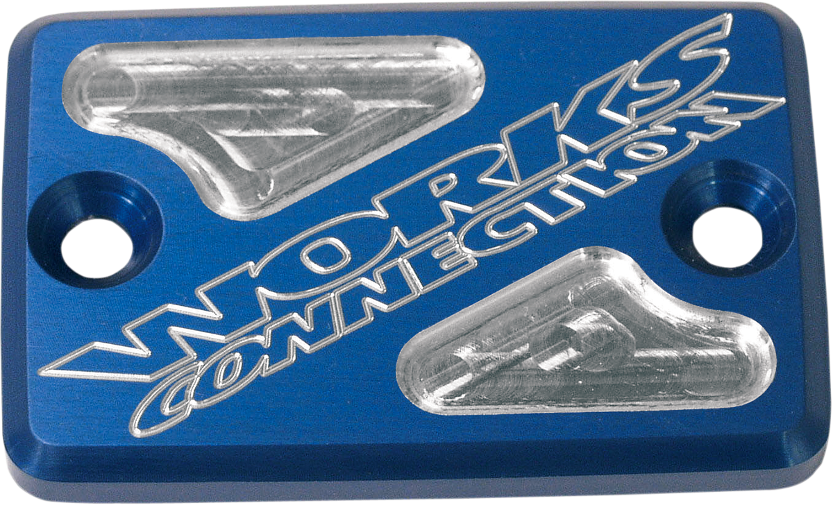 WORKS CONNECTION Billet Front Brake Reservoir Cover for ATV - Blue 21-200