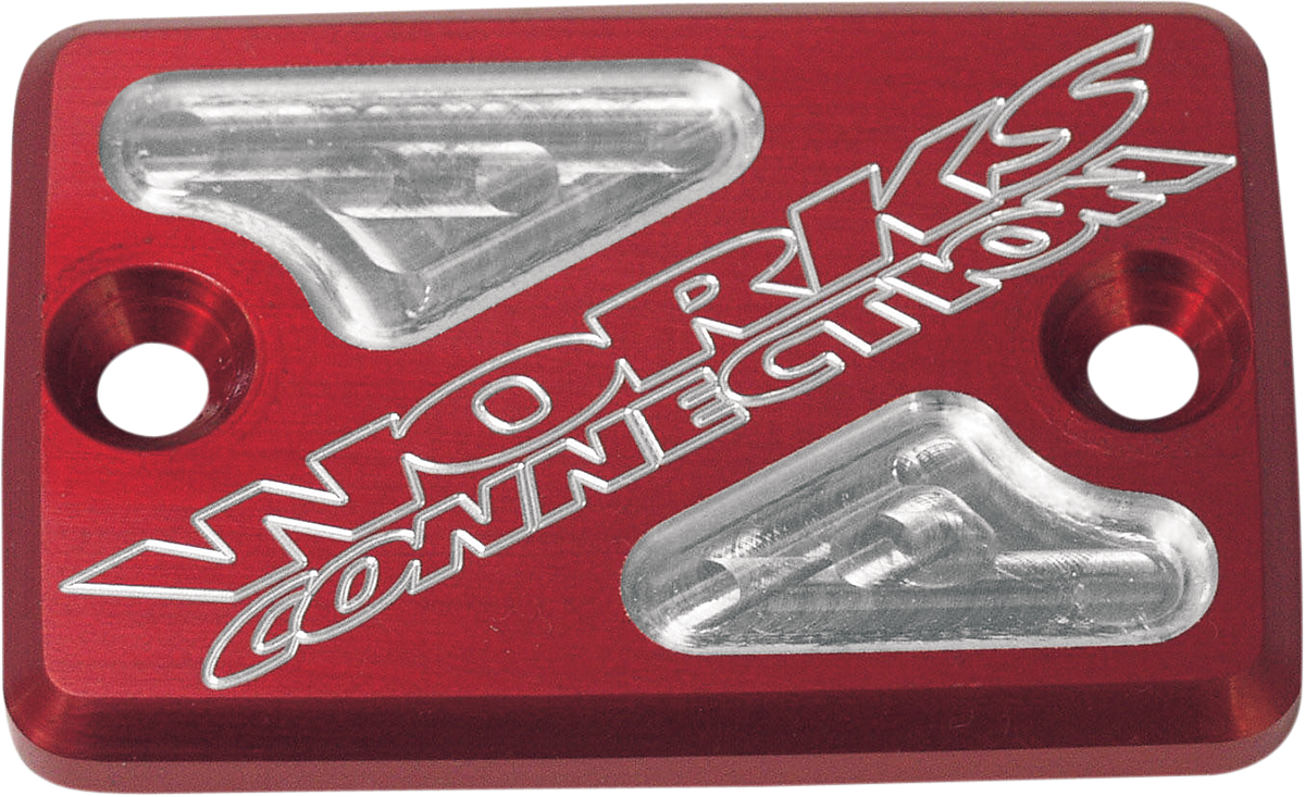 WORKS CONNECTION Billet Front Brake Reservoir Cover for ATV - Red 21-205