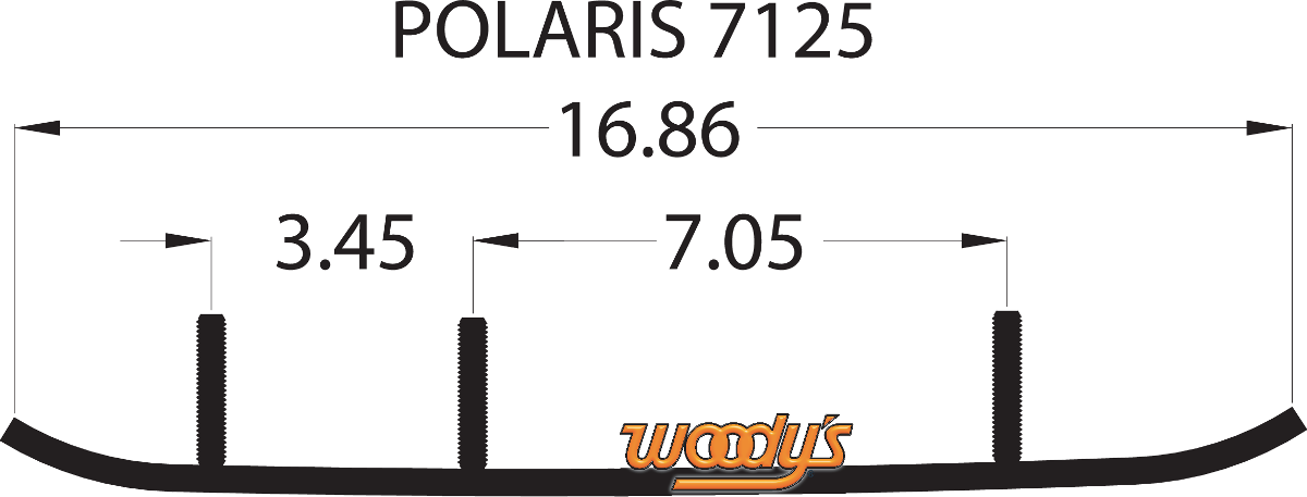 WOODY'S Wear Bar - Trail Blazer IV™ Flat-Top® - 6" - 60° - Polaris TPI4-7125