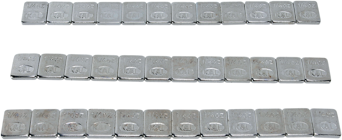 K&L SUPPLY Wheel Weights - Rectangle - Adhesive Stick-On - Chrome - 36 Pack 32-2434