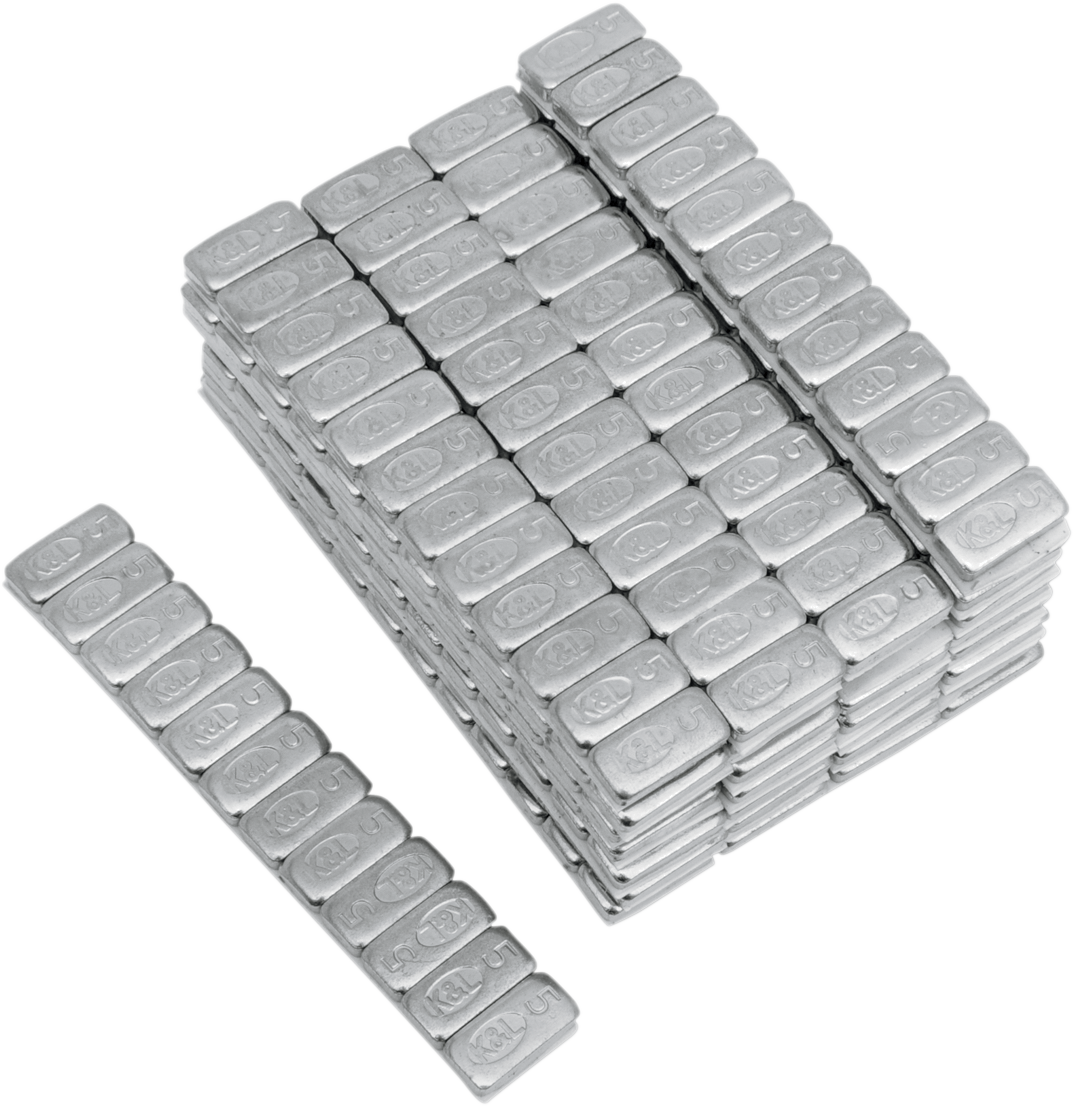 K&L SUPPLY Wheel Weights - Rectangle - Adhesive Stick-On - Chrome - 360 Pack 32-8087
