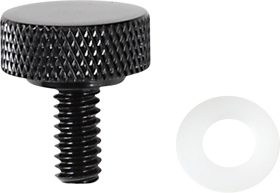 DRAG SPECIALTIES Seat Knob - Smooth - Black - 1/4"-20 370283