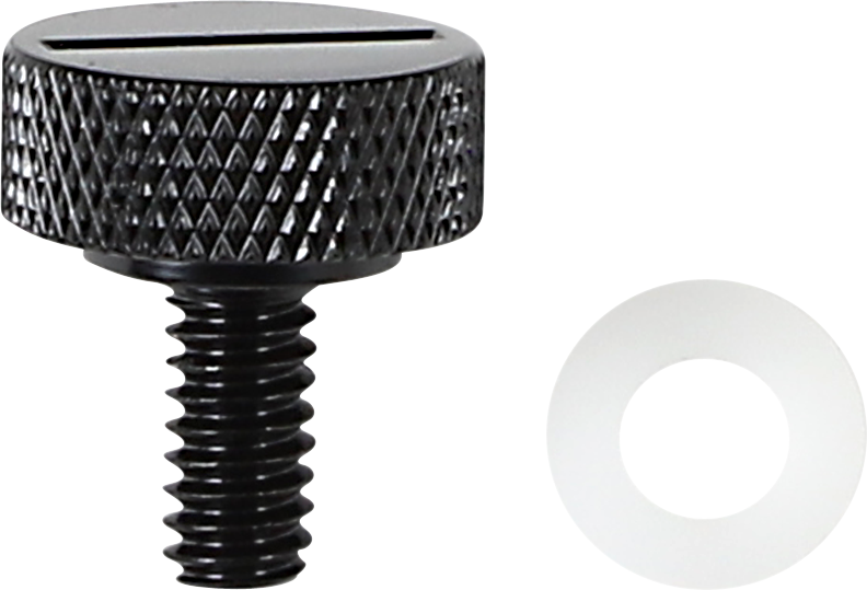 DRAG SPECIALTIES Seat Knob - Slotted - Black - 1/4"-20 370298