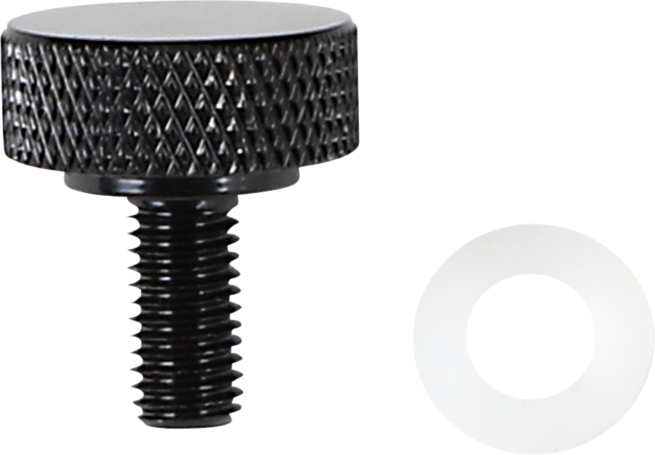DRAG SPECIALTIES Seat Knob - Smooth - Black - 1/4"-28 370281