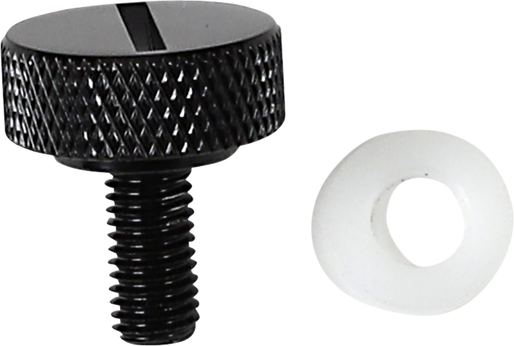 DRAG SPECIALTIES Seat Knob - Slotted - Black - 1/4"-28 370296