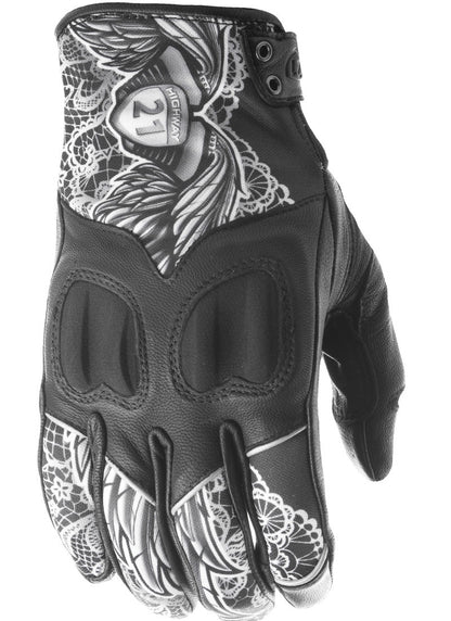 Women's Vixen Gloves Black/White Lace 2x