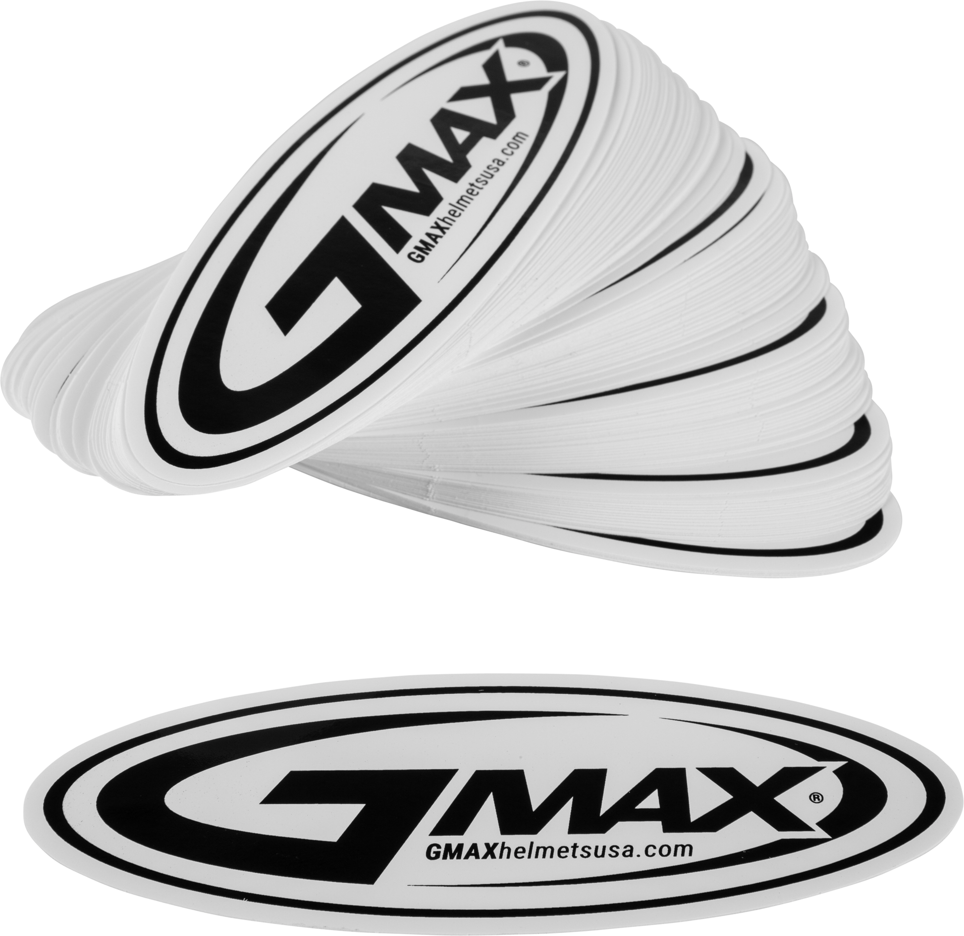 Sticker Gmax Helmets Logo Black/White 5" 100/Pk