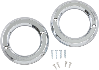 MOTOR TRIKE Accent Rings - Trax Fog Lights - Chrome MTEL-0153