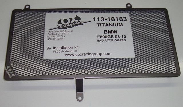 Cox Racing Radiator Guards for the BMW F800GS (08-13)