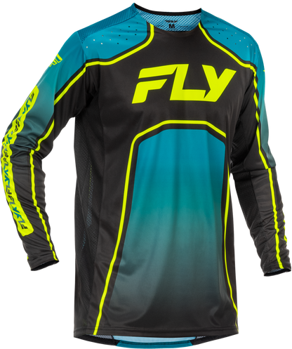 Youth Rayce Bicycle Jersey Teal/Black/Lime Yxl