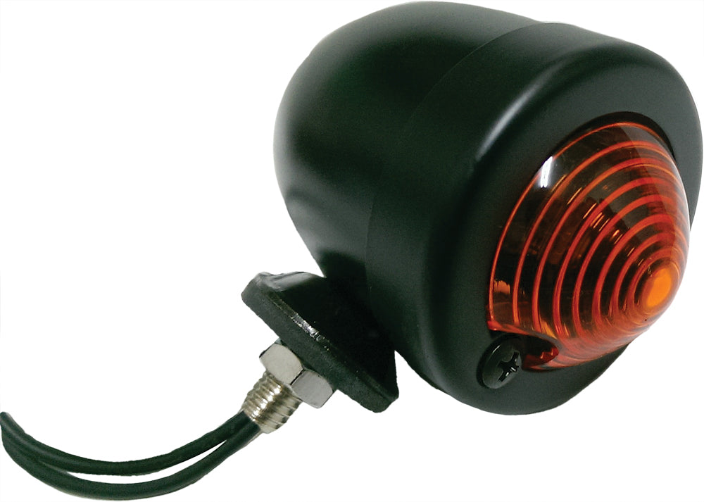 Bullet Marker Light Black Amber Lens Single Filament