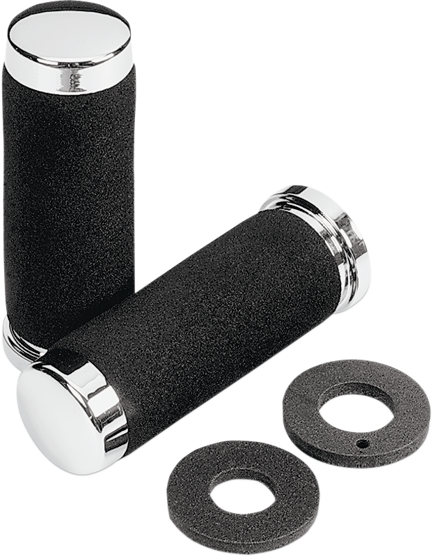 PARTS UNLIMITED Cruiser Grips - Foam - 7/8" - 140 mm - Chrome L99-90921