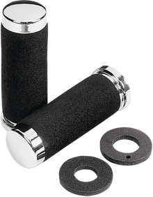 PARTS UNLIMITED Cruiser Grips - Foam - 7/8" - 140 mm - Chrome L99-90921