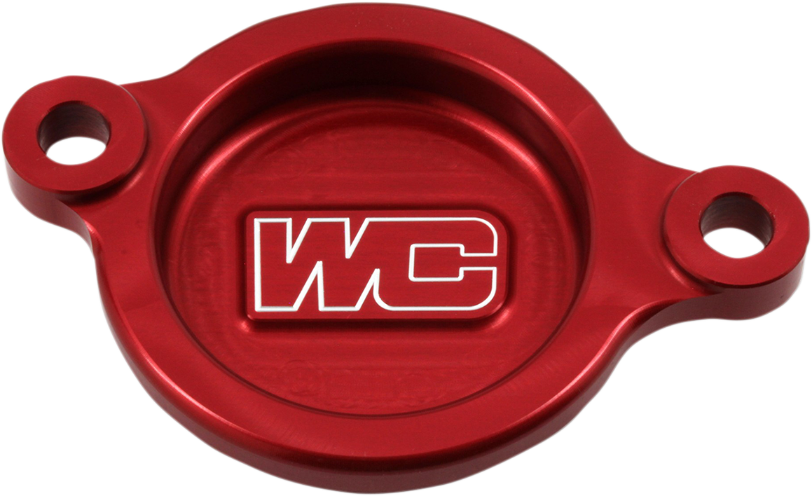 WORKS CONNECTION Oil Filter Cover - Red - Honda 27-006