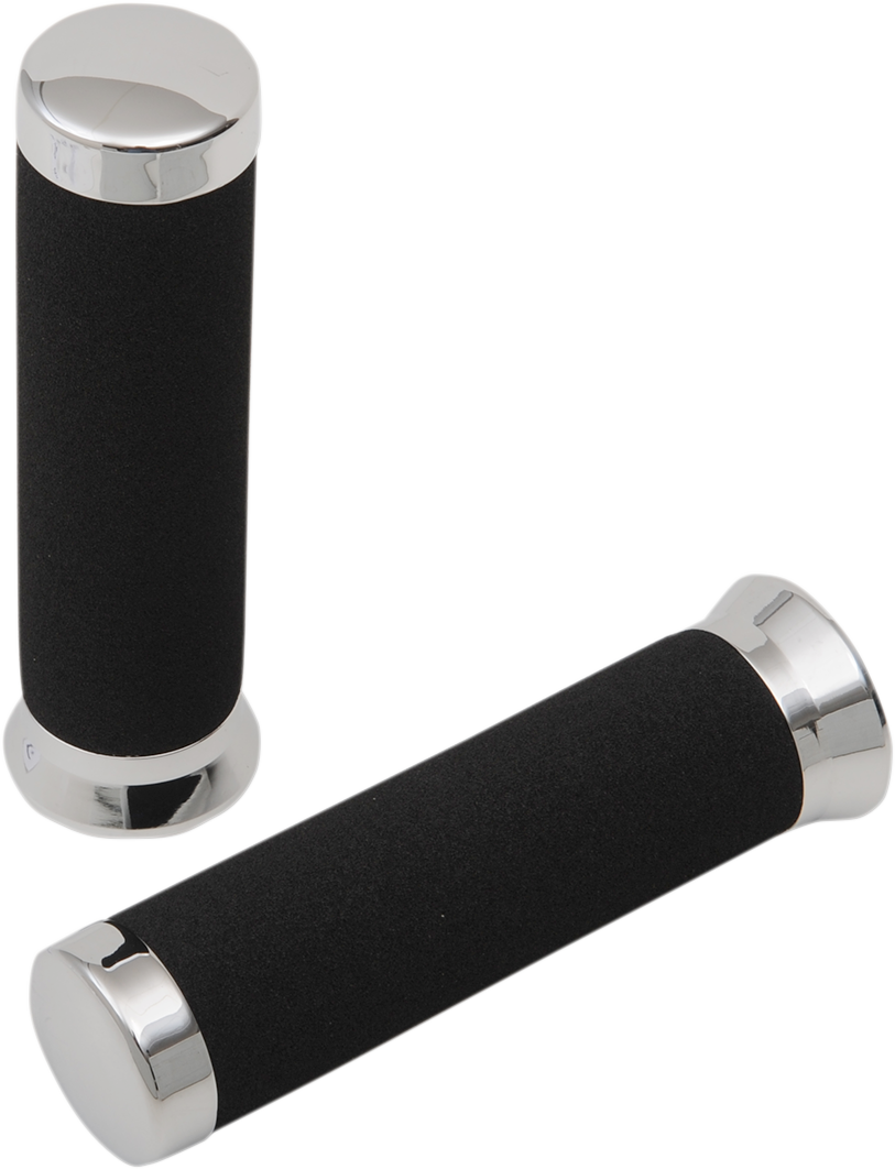 PARTS UNLIMITED Cruiser Grips - Foam - 1" - 130 mm - Chrome L99-90925