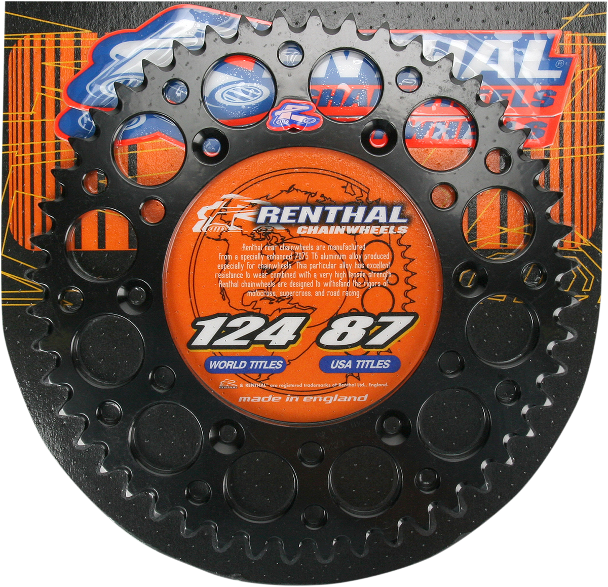 RENTHAL Rear Sprocket - Aluminum - 48 Tooth - Black 224U-520-48GPBK