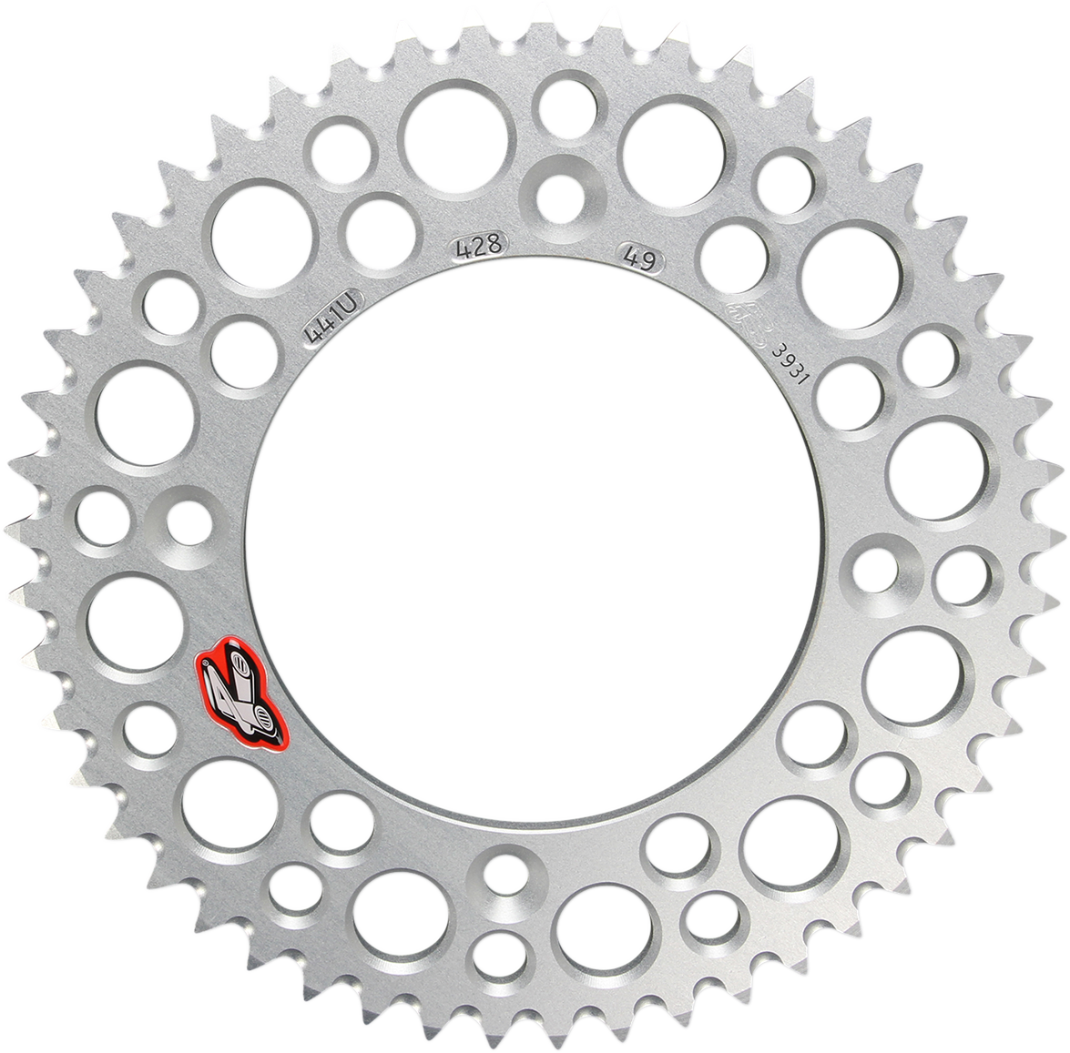 RENTHAL Rear Sprocket - Aluminum - 49 Tooth - Silver - Gas Gas/Husqvarna/KTM 441U-428-49GPSI