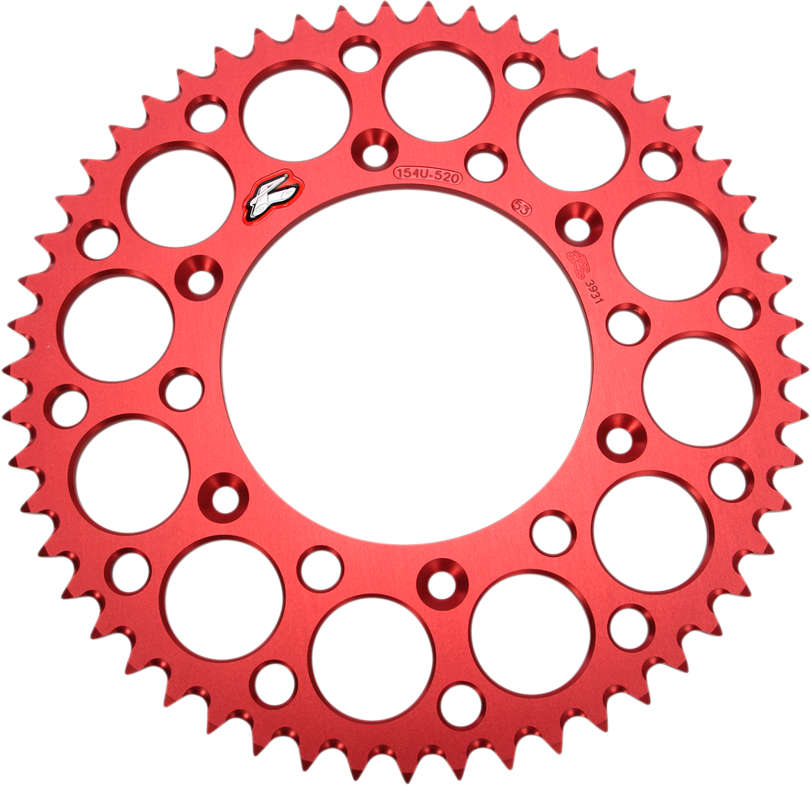 RENTHAL Rear Sprocket - Aluminum - 53 Tooth - Red - Honda 154U-520-53GRRD