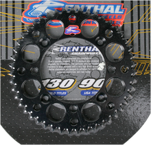 RENTHAL Rear Sprocket - Aluminum - 47 Tooth - Black - Suzuki/Yamaha 121U-428-47GPBK