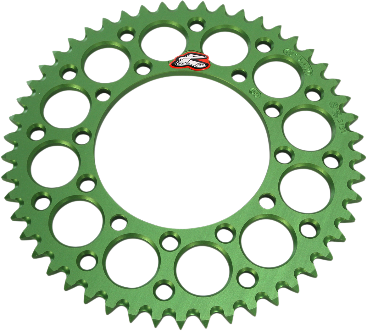 RENTHAL Rear Sprocket - Aluminum - 50 Tooth - Green - Kawasaki 191U-420-50GEGN