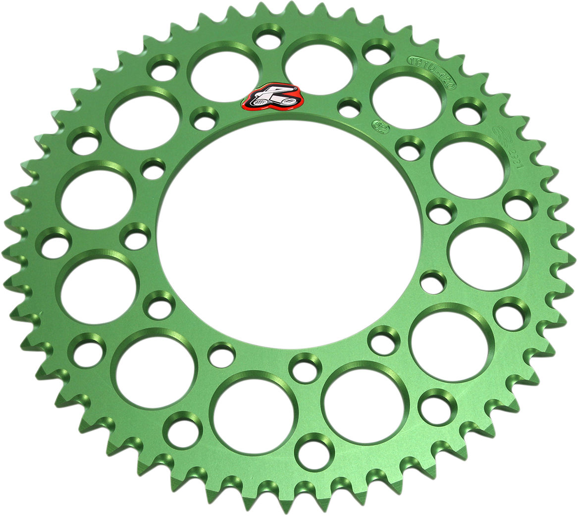 RENTHAL Rear Sprocket - Aluminum - 52 Tooth - Green - Kawasaki 191U-420-52GEGN